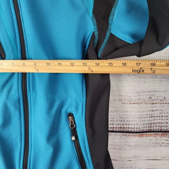 Harley-Davidson Miss Enthusiast Jacket XS Blue Black Soft Shell Hoodie Motorcycl - Picture 12 of 12